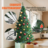 Christmas Tree 65 ft Prelit Artificial Xmas Tree with 450 Multicolor LED Lights 1227 Branch Tips and Metal Base for Home Party Office Decoration